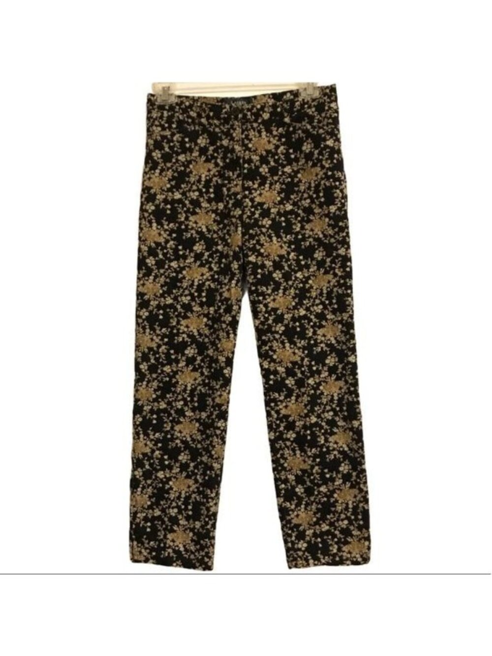 Lauren Ralph Lauren Cropped Pants Straight Leg Pockets Floral Petite Size 4